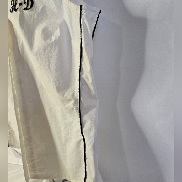 Vintage Harley-Davidson Women’s Sleeveless Button-Up Shirt White HD Wings Logo - Picture 3 of 10